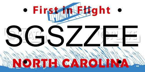 SGSZZEE North Carolina License Plate