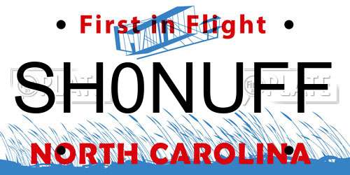 SH0NUFF North Carolina License Plate