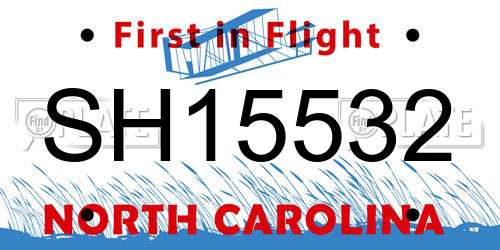 SH15532 North Carolina License Plate