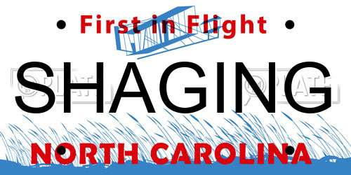 SHAGING North Carolina License Plate
