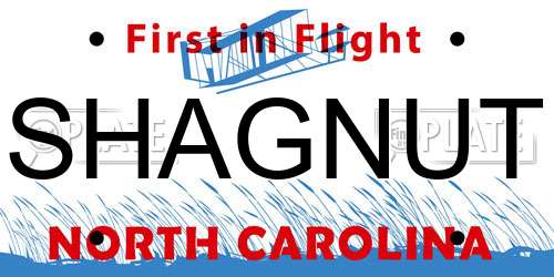 SHAGNUT North Carolina License Plate