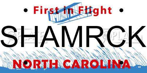 SHAMRCK North Carolina License Plate