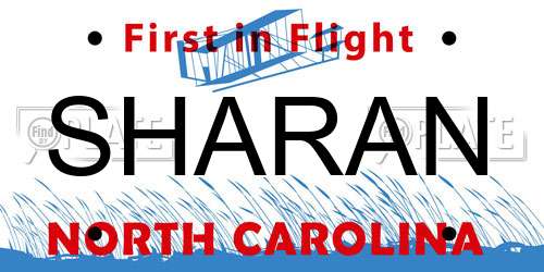 SHARAN North Carolina License Plate