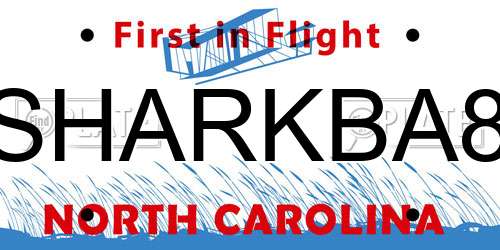 SHARKBA8 North Carolina License Plate