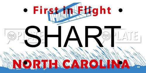 SHART North Carolina License Plate