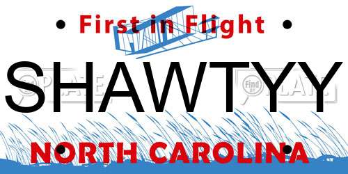 SHAWTYY North Carolina License Plate
