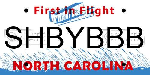 SHBYBBB North Carolina License Plate