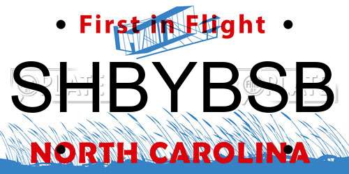 SHBYBSB North Carolina License Plate