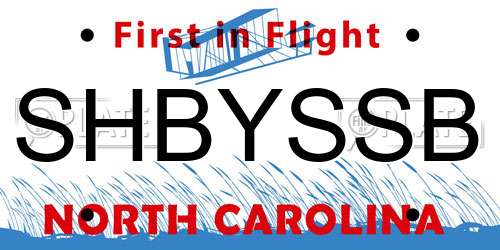 SHBYSSB North Carolina License Plate