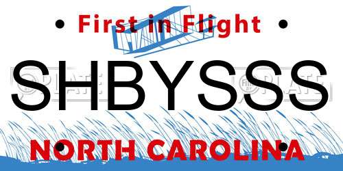 SHBYSSS North Carolina License Plate
