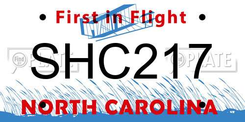 SHC217 North Carolina License Plate