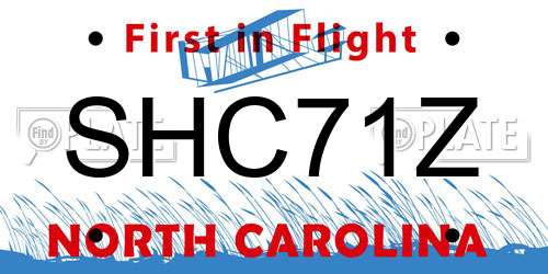 SHC71Z North Carolina License Plate