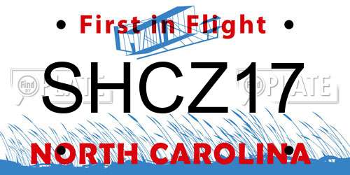 SHCZ17 North Carolina License Plate