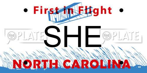 SHE North Carolina License Plate