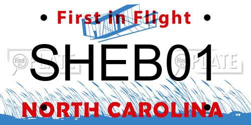 SHEB01 North Carolina License Plate
