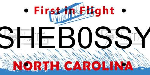 SHEB0SSY North Carolina License Plate
