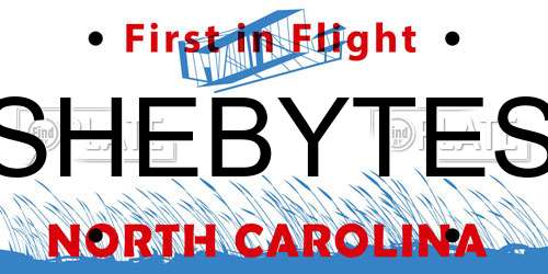 SHEBYTES North Carolina License Plate