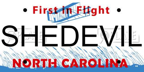 SHEDEVIL North Carolina License Plate
