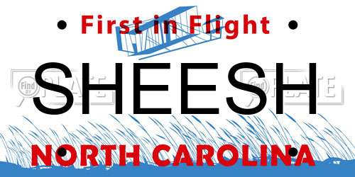 SHEESH North Carolina License Plate