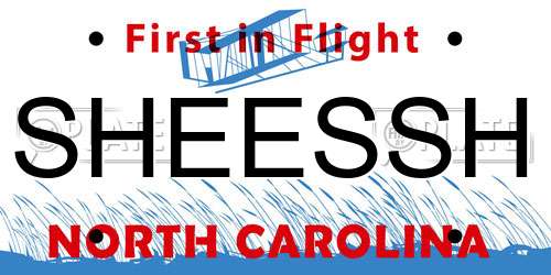 SHEESSH North Carolina License Plate