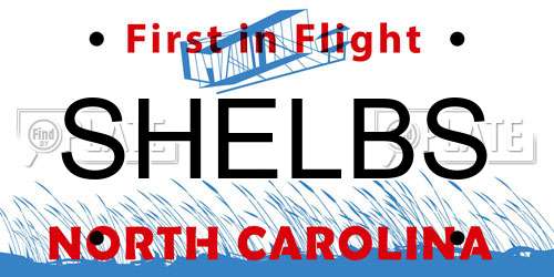 SHELBS North Carolina License Plate