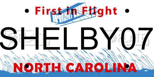 SHELBY07 North Carolina License Plate