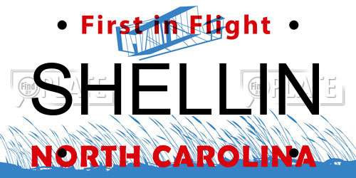 SHELLIN North Carolina License Plate