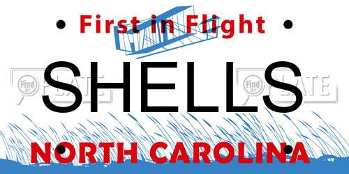 SHELLS North Carolina License Plate