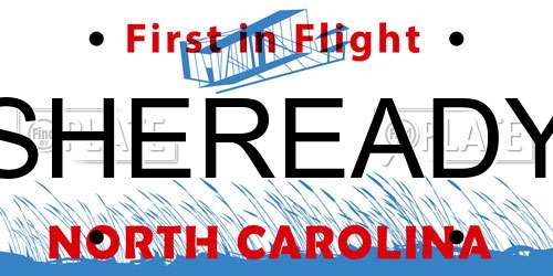 SHEREADY North Carolina License Plate
