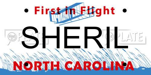 SHERIL North Carolina License Plate