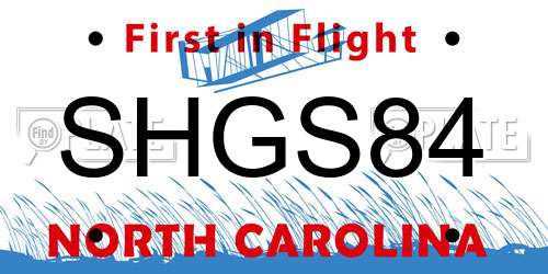 SHGS84 North Carolina License Plate