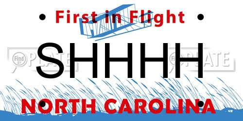 SHHHH North Carolina License Plate