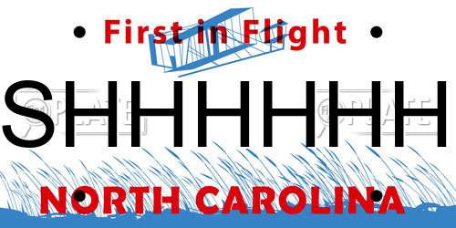 SHHHHHH North Carolina License Plate