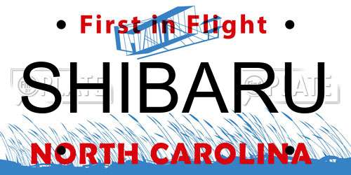 SHIBARU North Carolina License Plate
