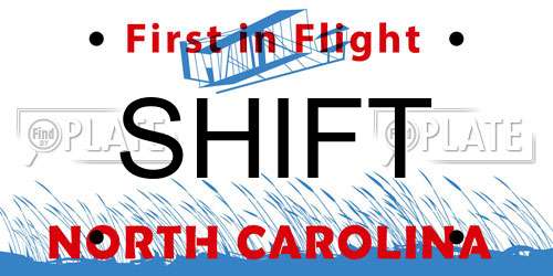 SHIFT North Carolina License Plate