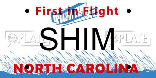 SHIM North Carolina License Plate