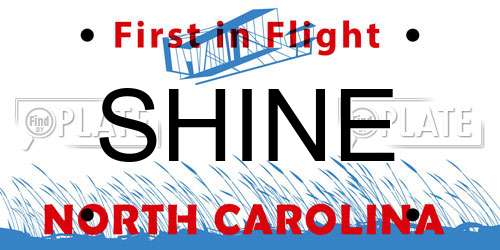 SHINE North Carolina License Plate