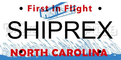 SHIPREX North Carolina License Plate