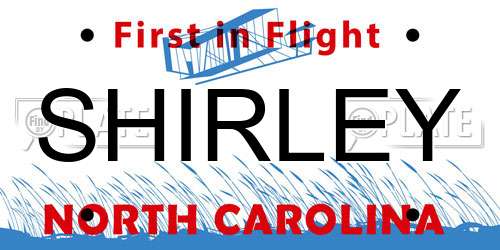 SHIRLEY North Carolina License Plate