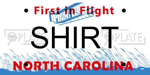 SHIRT North Carolina License Plate