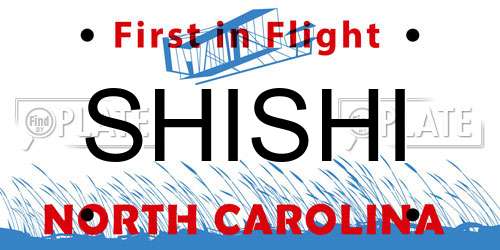 SHISHI North Carolina License Plate