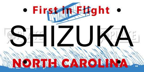 SHIZUKA North Carolina License Plate