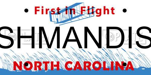 SHMANDIS North Carolina License Plate