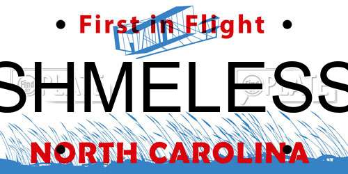 SHMELESS North Carolina License Plate