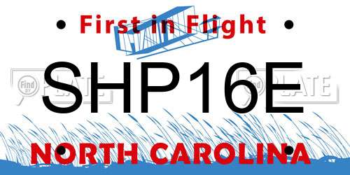 SHP16E North Carolina License Plate