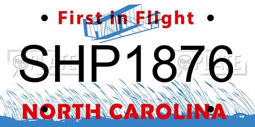 SHP1876 North Carolina License Plate