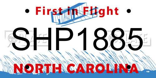 SHP1885 North Carolina License Plate