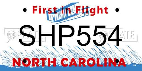 SHP554 North Carolina License Plate
