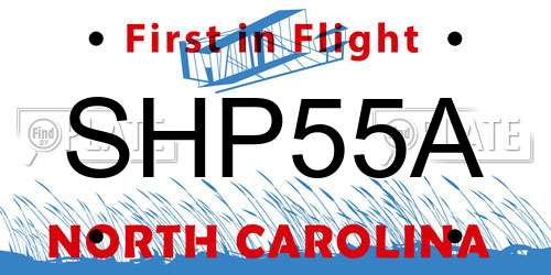 SHP55A North Carolina License Plate