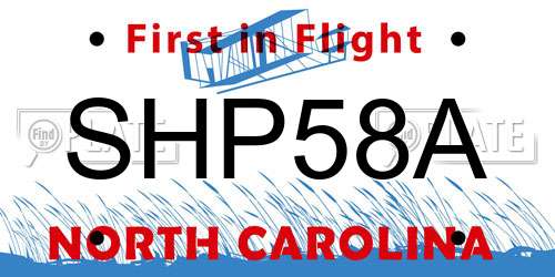 SHP58A North Carolina License Plate